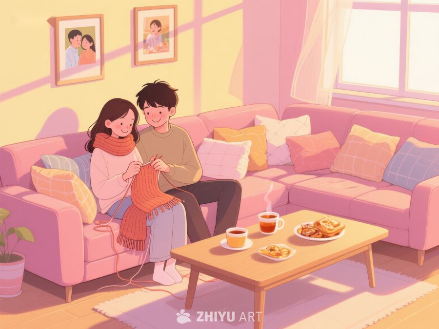 温馨客厅中的编织时光 693