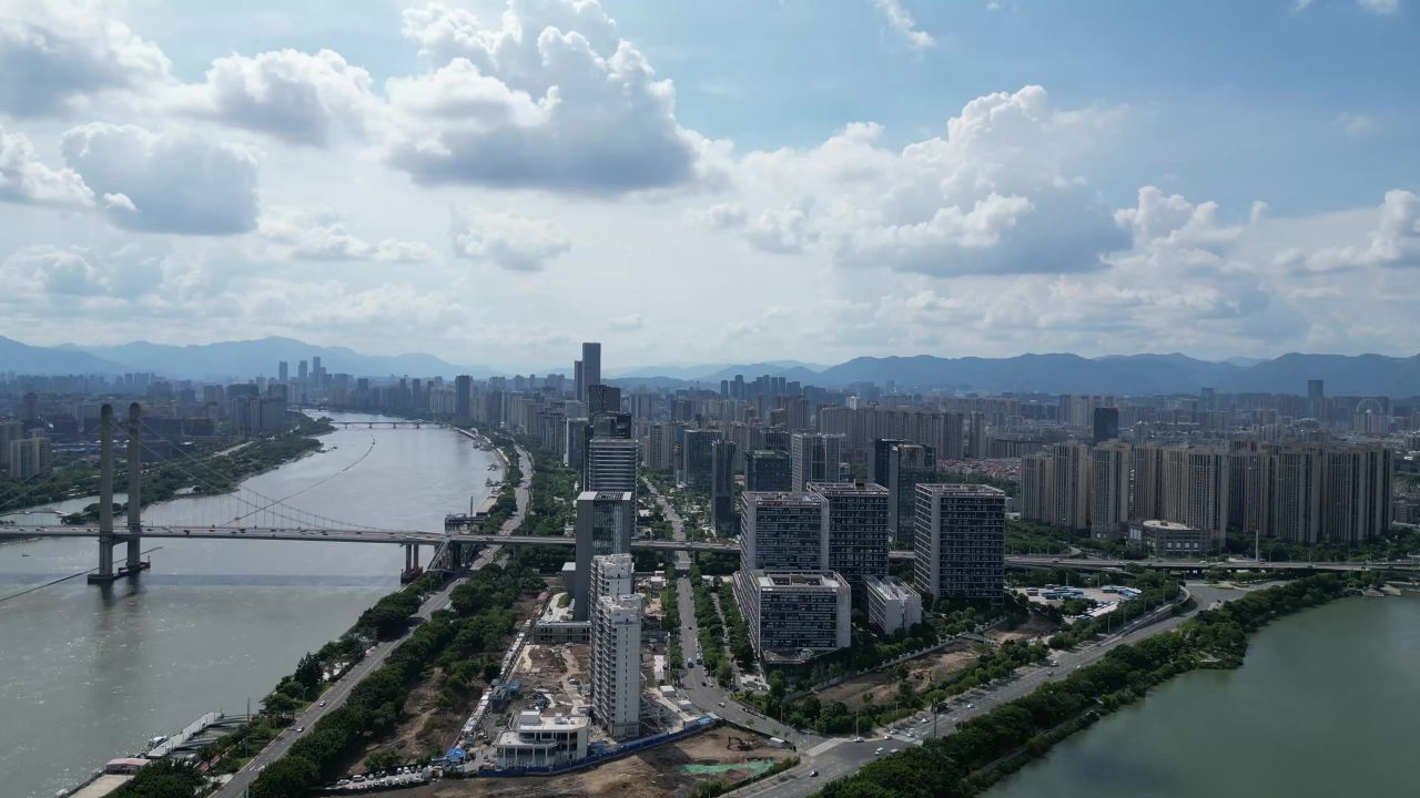 航拍福州城市建设