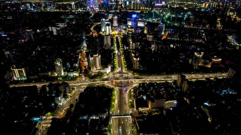 浙江杭州城市风光航拍摄影图 