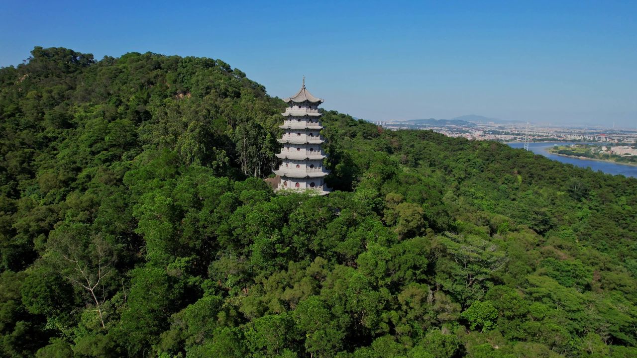 航拍漳州龙文塔景观