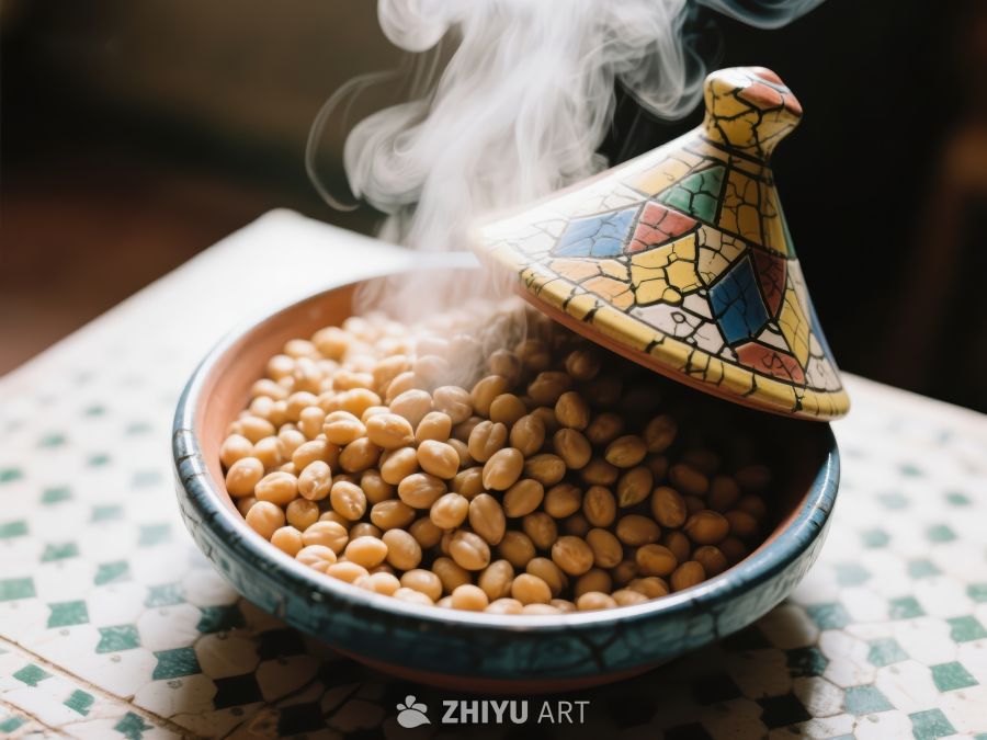 热气腾腾的鹰嘴豆与彩绘盖碗 497
