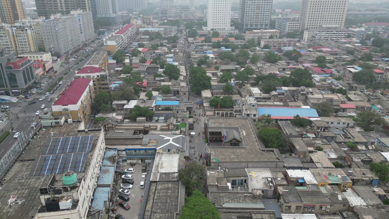 河北邯郸城市风光航拍 