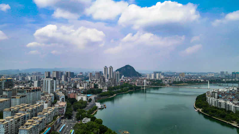 广西柳州城市风光航拍摄影图 