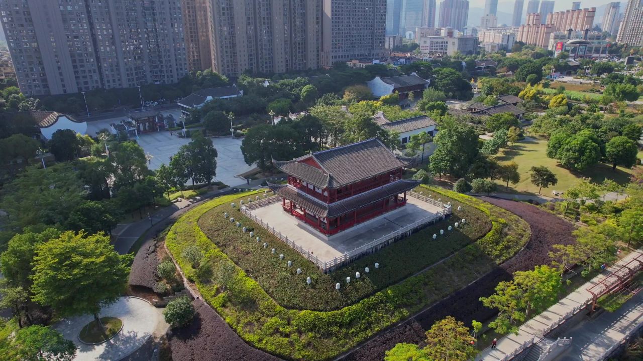 航拍福州闽都民俗园景观 8