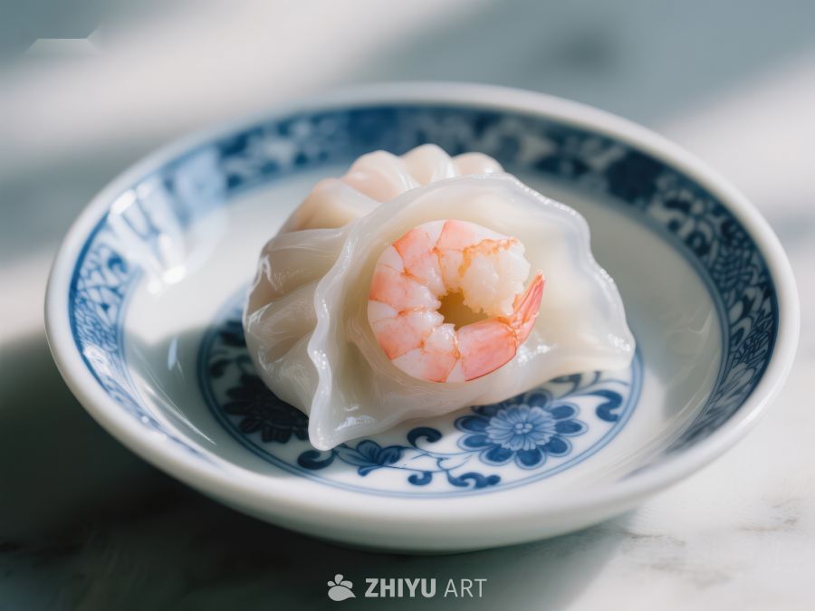 精致虾饺，盘中艺术 530