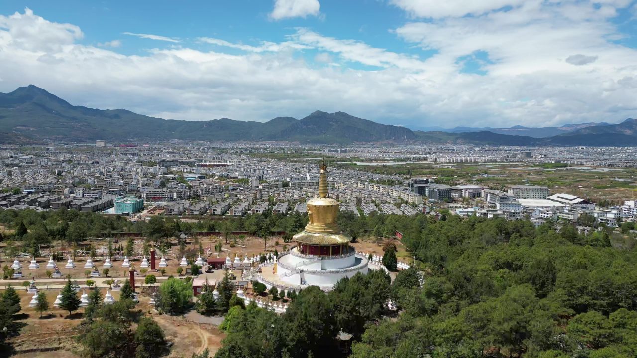  航拍云南丽江金塔景区4A景区