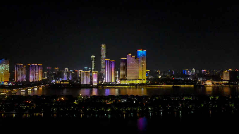 湖南长沙城市风光航拍摄影图 