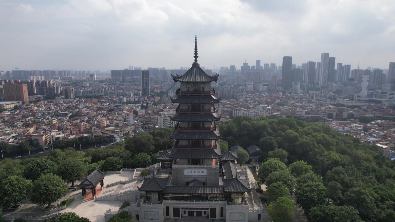 广东佛山城市风光航拍 