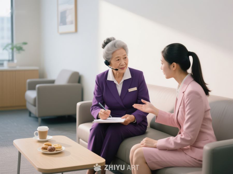 商务会谈：两位女性在办公室交流 286