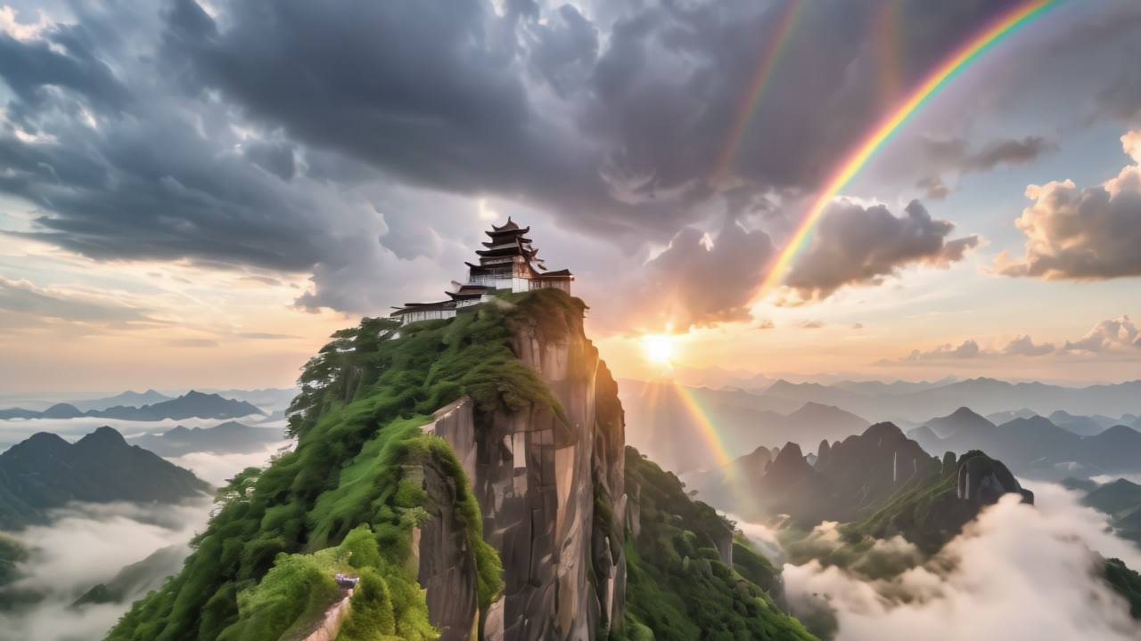 航拍福建武夷山九曲溪日出日落云海延时 5
