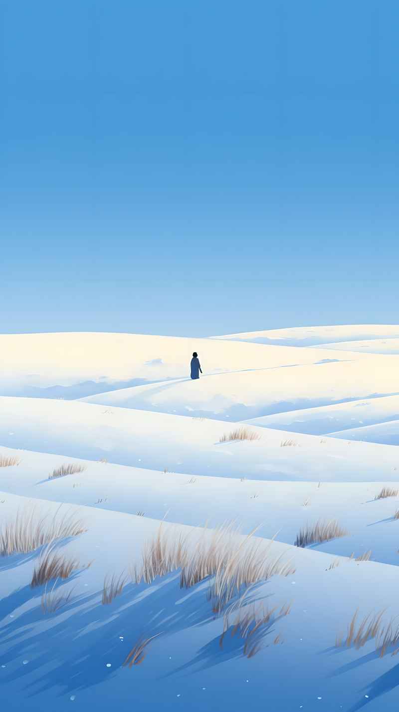 冬季唯美雪景创业插画 110