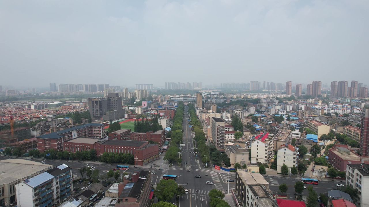 安徽滁州城市风光航拍 