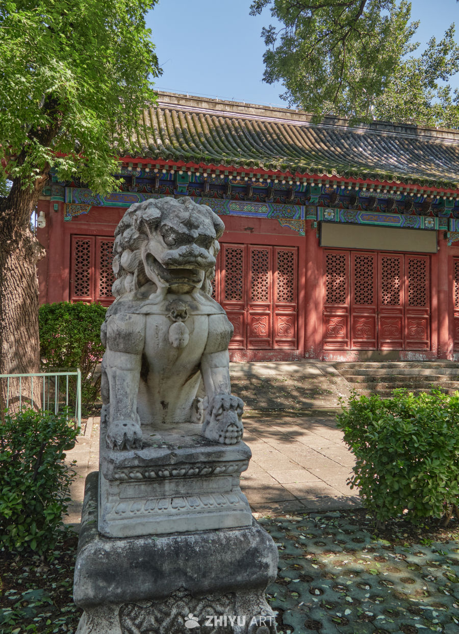 北京市西城区报国寺内石狮特写