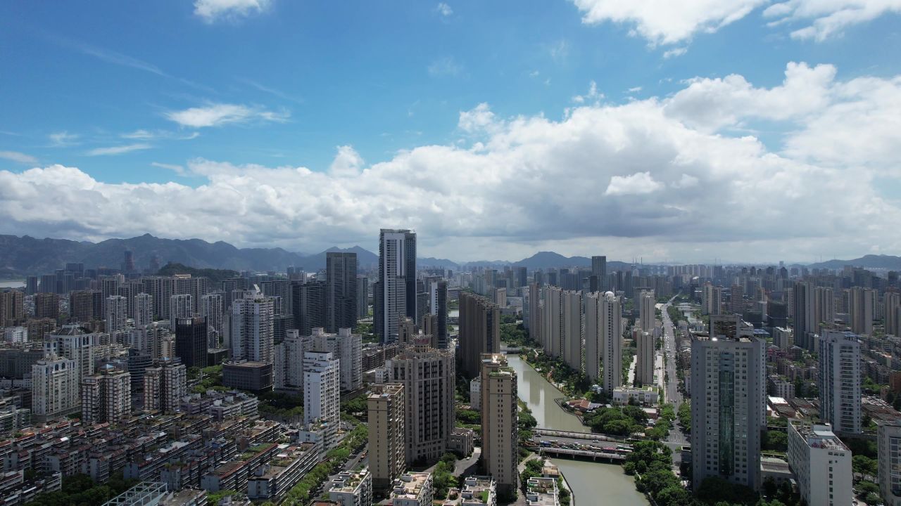 浙江温州城市建设航拍 