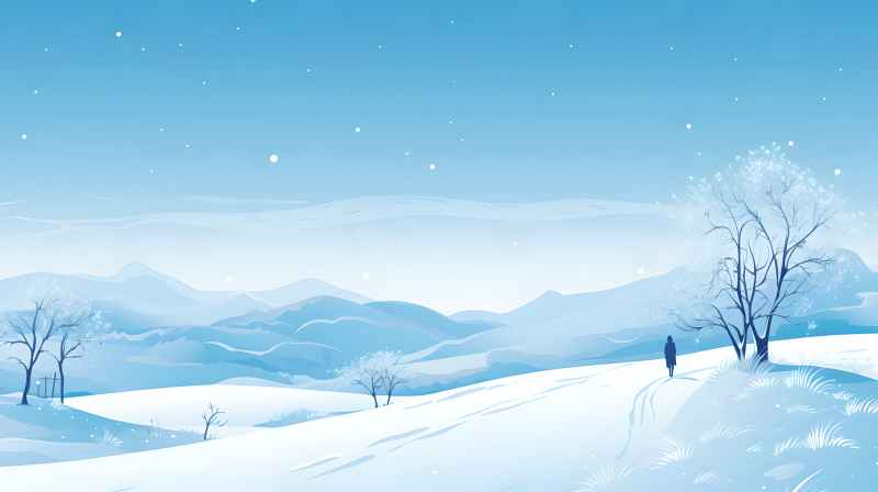 冬季唯美雪景创业插画 77