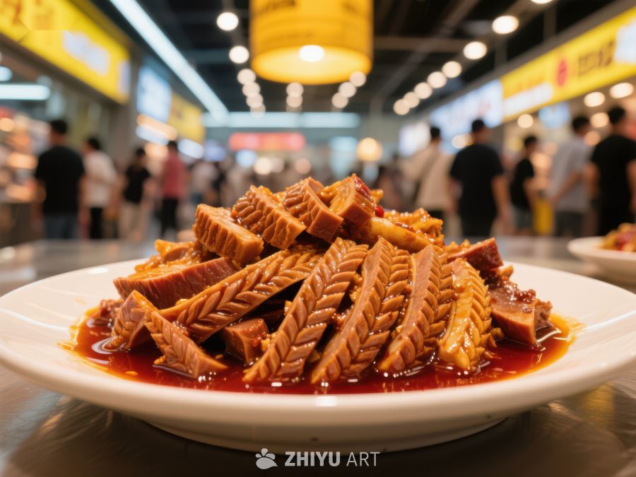 麻辣牛肚，夜市美食诱人 516