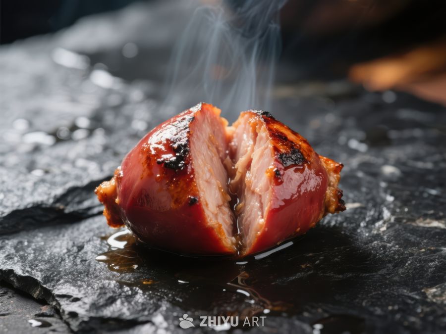 烤肉特写：热气腾腾的美味