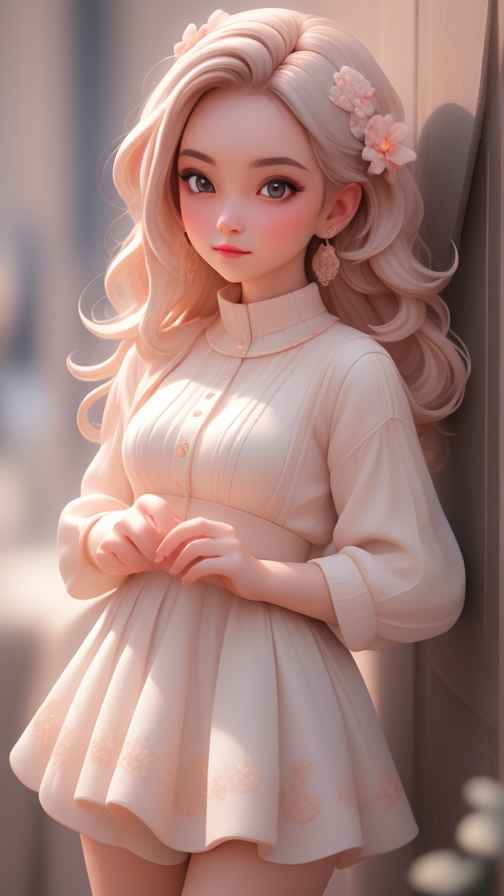 可爱粉色女孩