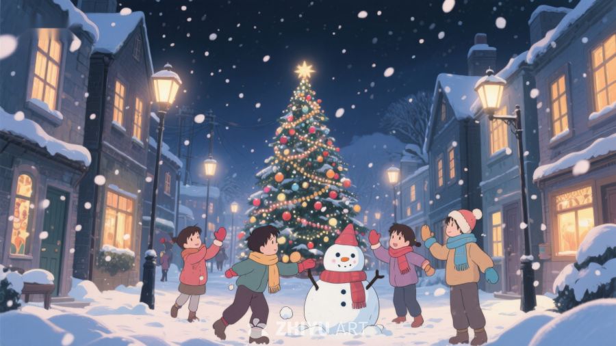 冬夜雪中欢庆圣诞 128