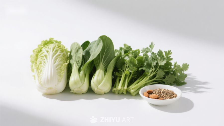 新鲜蔬菜与香料摆拍