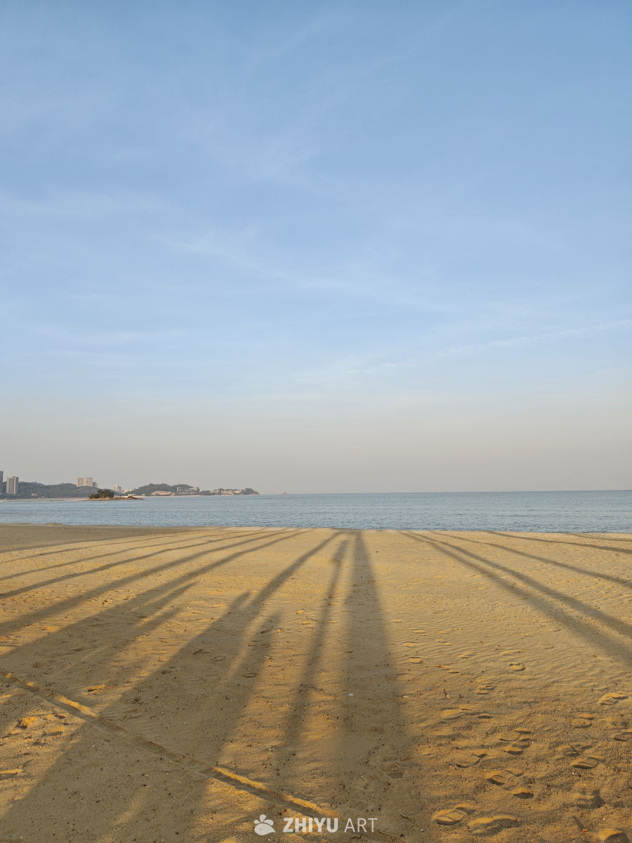 海滩黄昏静谧时光