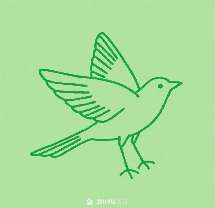 鸟类保护logo简笔画 2