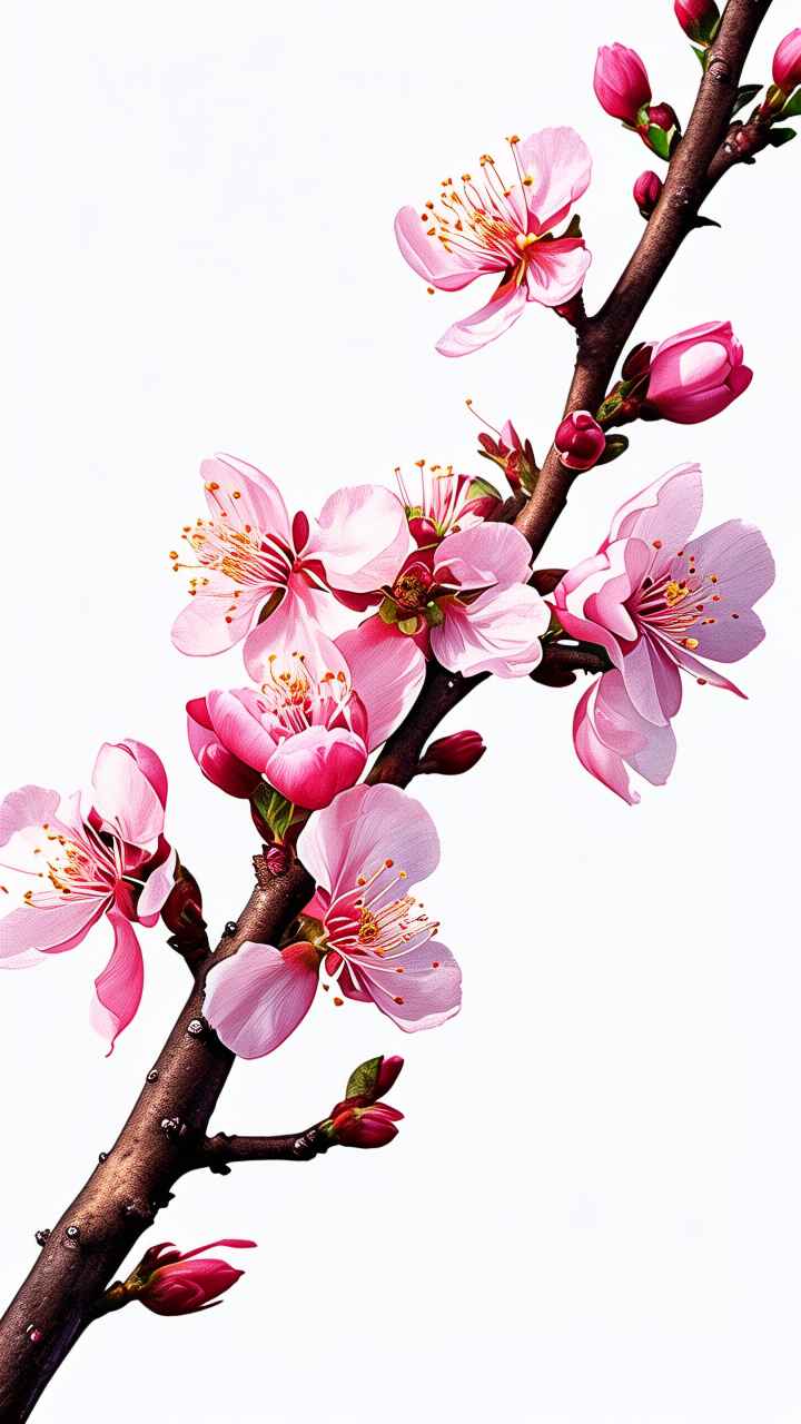 春季桃花元素插画 28
