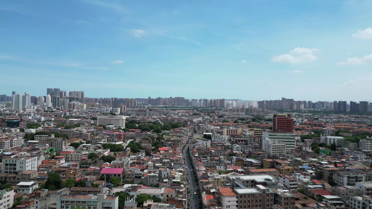 航拍福建泉州古城历史街区