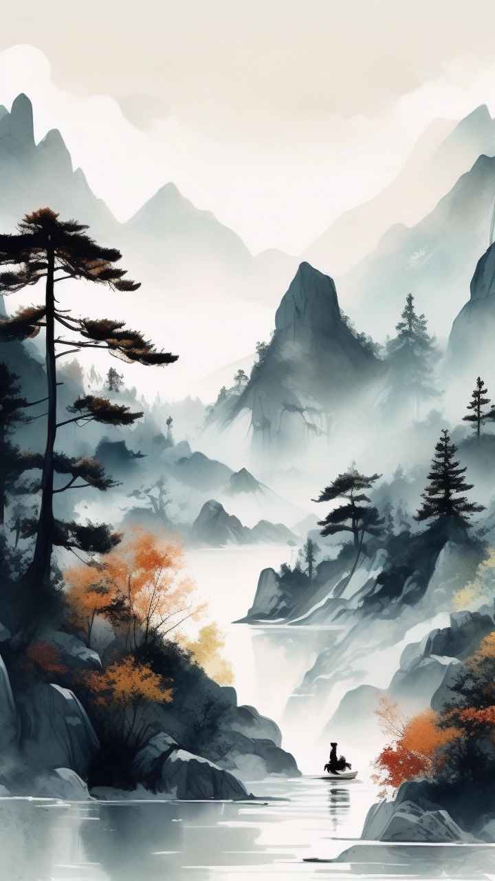 山水画国风背景 86