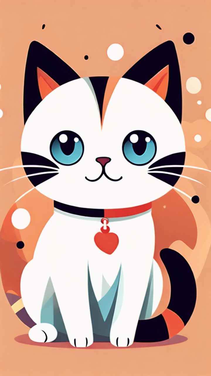 小花猫唯美插画 95