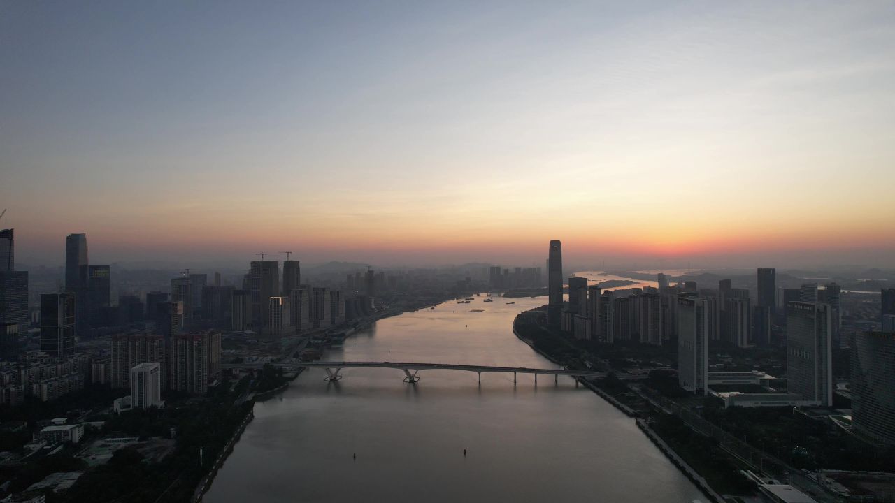 广州城市建设城市风光航拍 