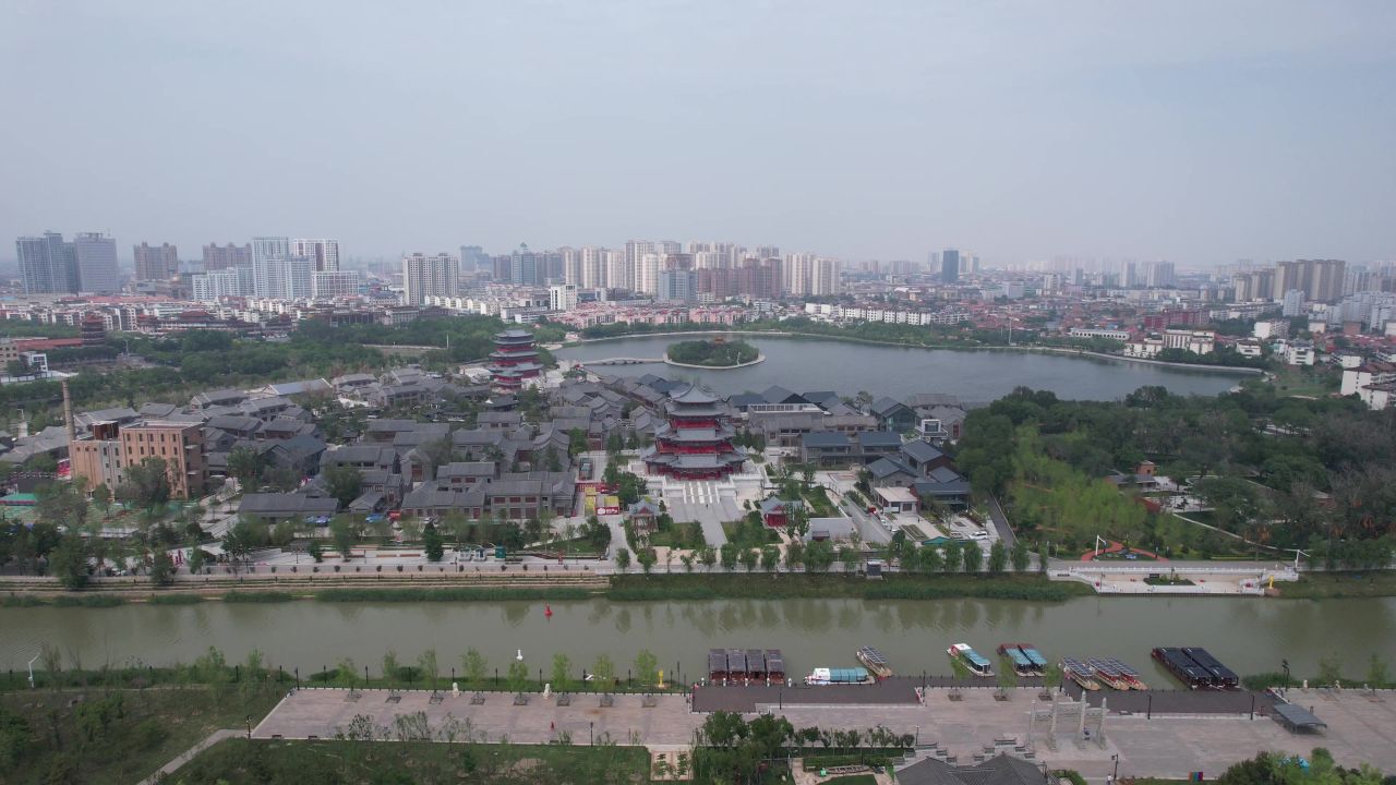 河北沧州南川楼景区航拍