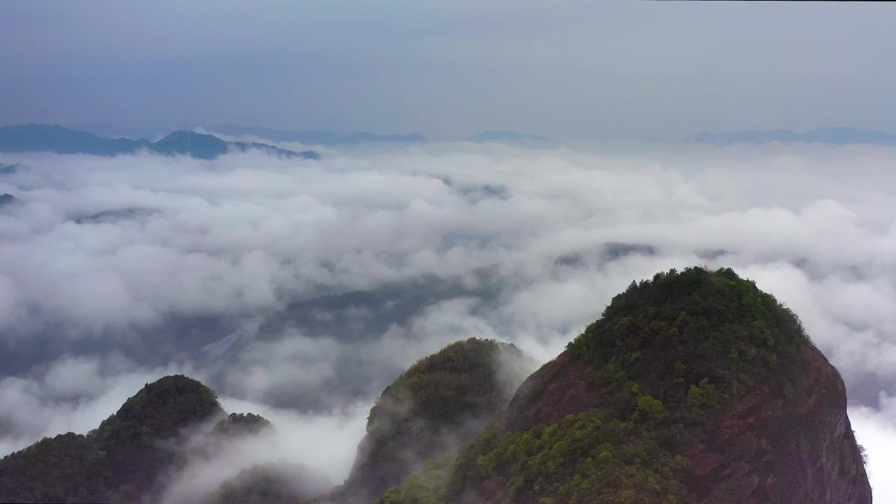 南武当山峰云海全景俯瞰二四