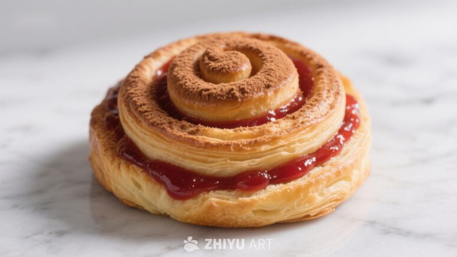 螺旋果酱面包特写