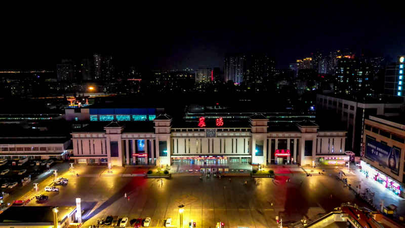 湖北襄阳城市风光航拍摄影图