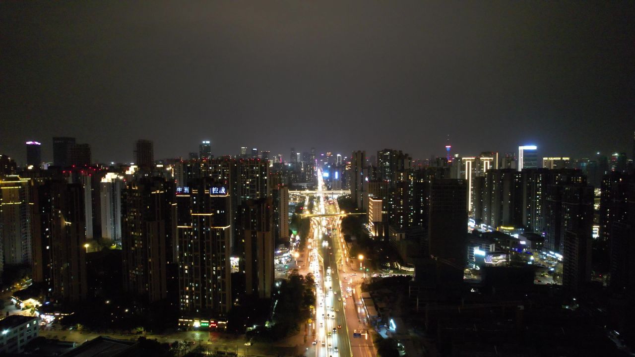 成都城市夜景交通双娇子立交桥