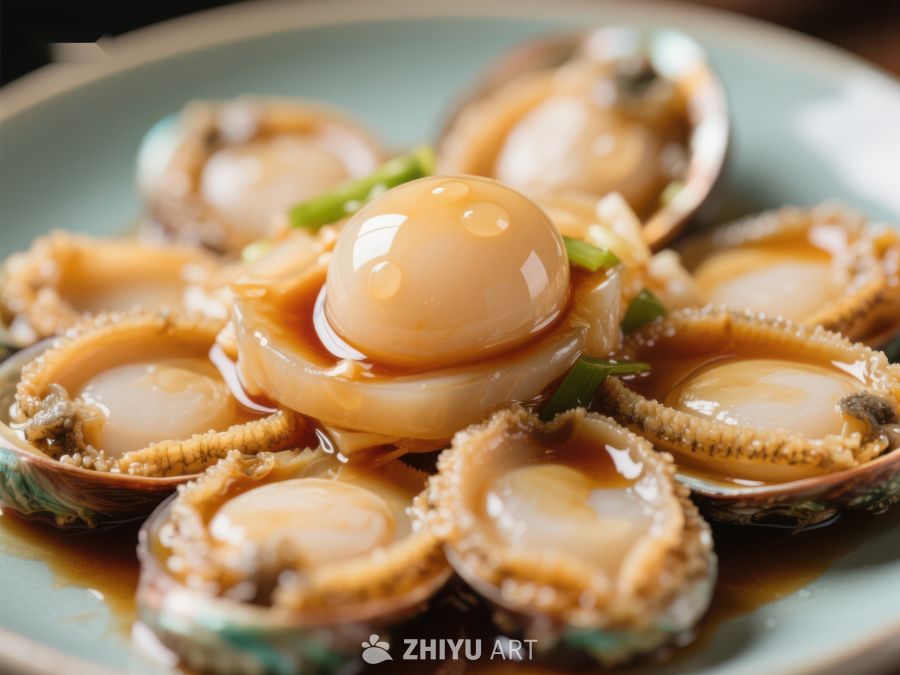 鲜美鲍鱼料理，精致摆盘 1514