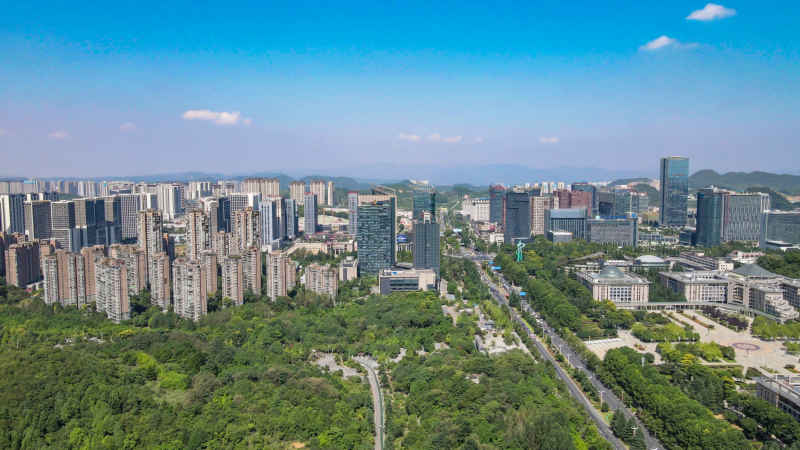 贵州贵阳城市风光航拍图 