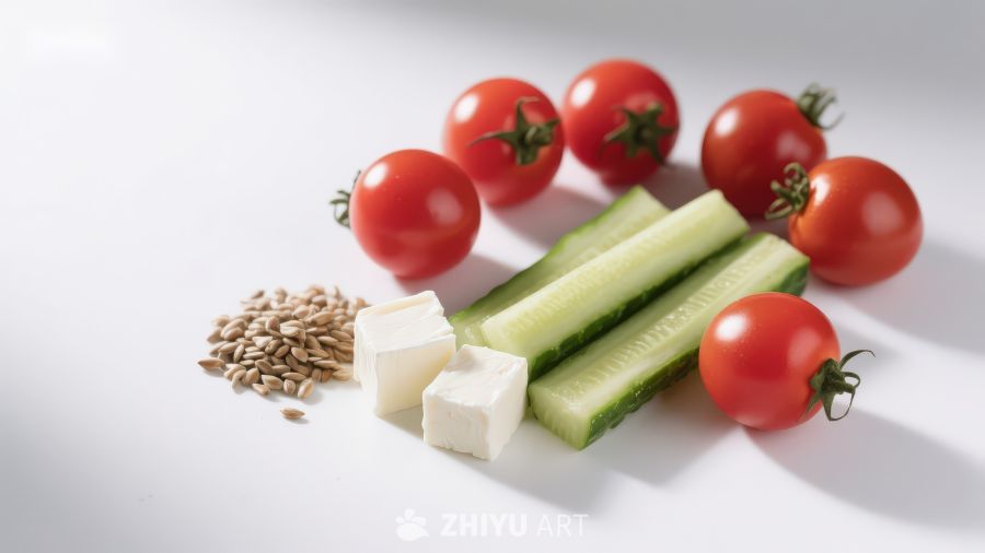 新鲜蔬菜与豆腐组合