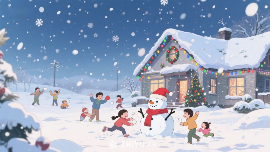 雪地欢歌：冬日家庭乐趣 343