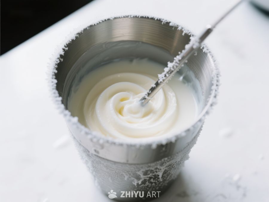 搅拌中的奶油饮品
