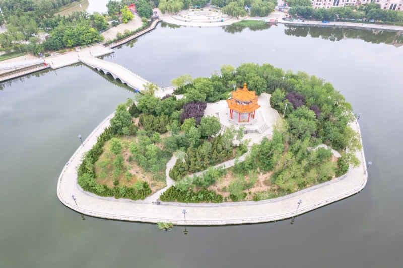 河北沧州城市风光地标建筑航拍图 