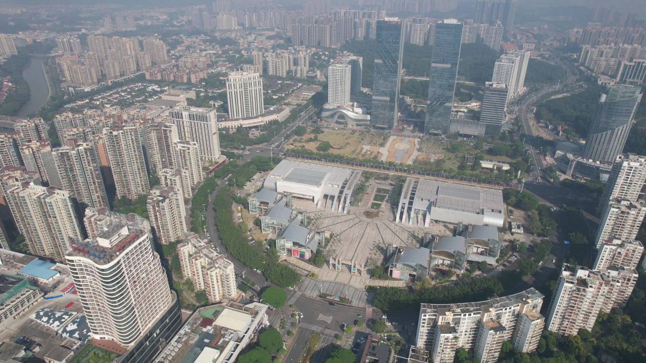 广东江门城市建设航拍 