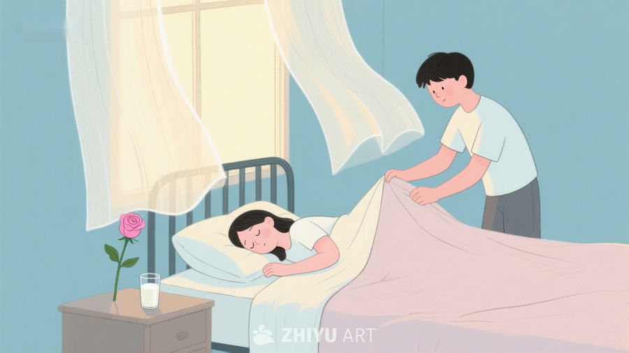温馨时刻：男子为熟睡女子盖被 411