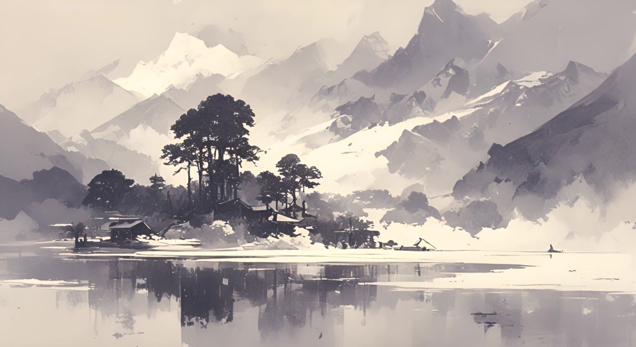 国风水墨山水画 7
