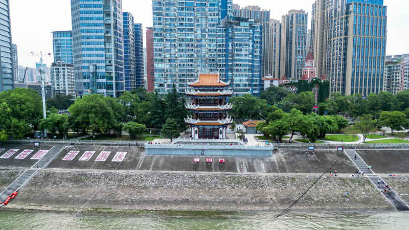 湖北宜昌城市风光航拍摄影图