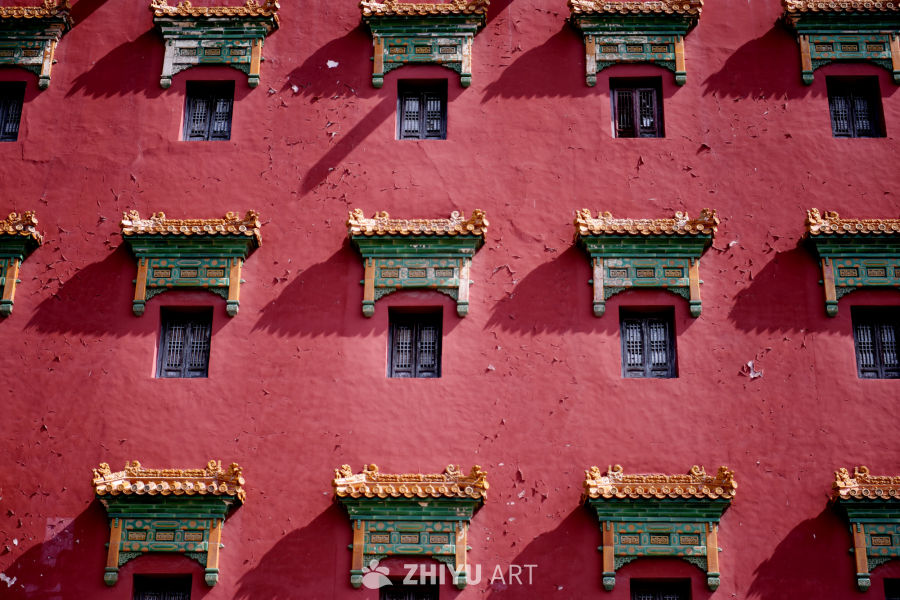 藏传佛教大红台建筑窗棂