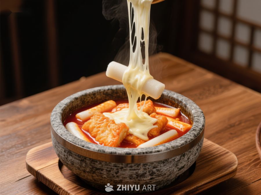 芝士拉丝炒年糕，热气腾腾 872