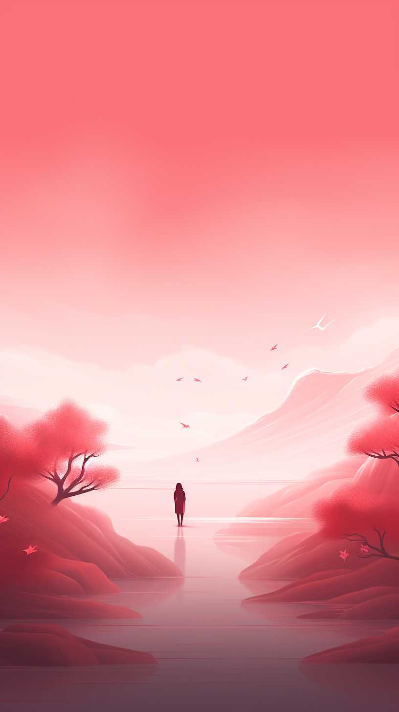 红色背景艺术图