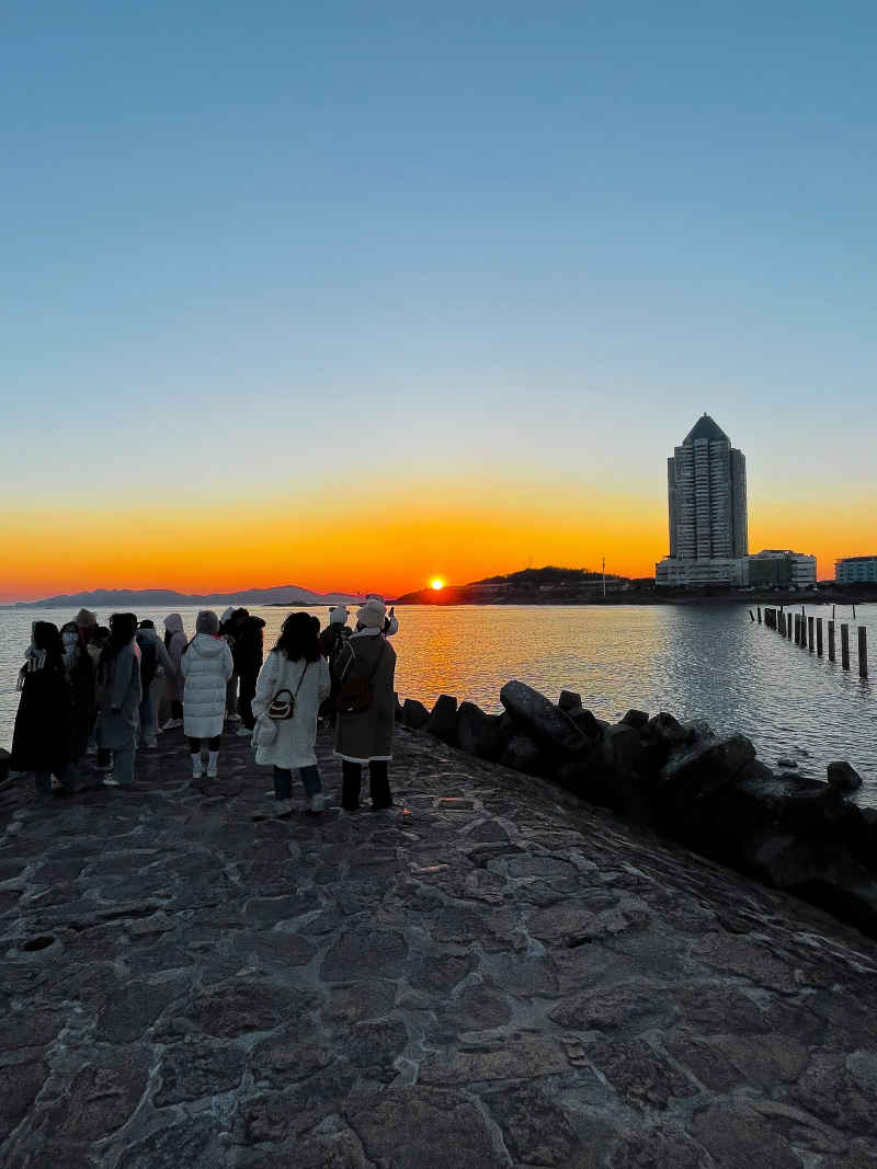青岛第二浴场日落